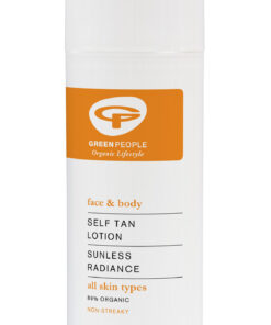 A bottle of Green People's Self Tan Lotion for a sunless glow, suitable for face &amp; body and sensitive skin.